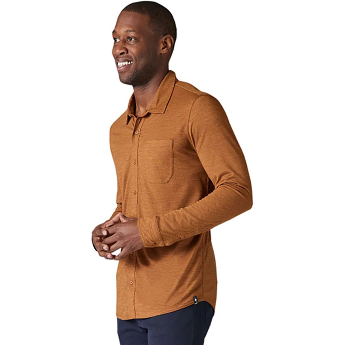 Smartwool Merino Sport 150 Long-Sleeve Button-Up Shirt - Men's Acorn Heather, L