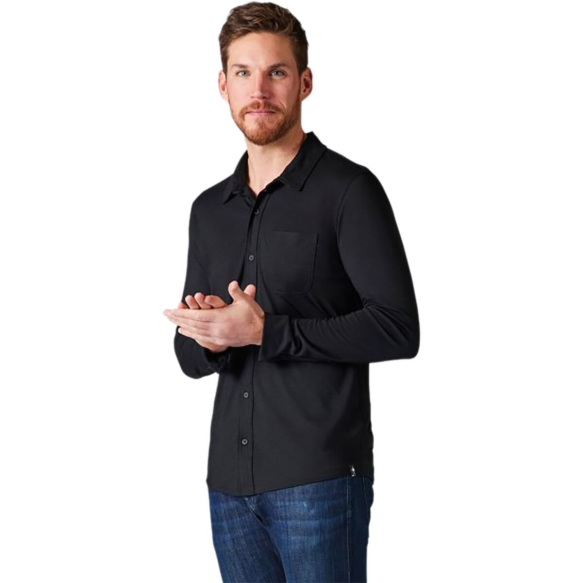Smartwool Merino Sport 150 Long-Sleeve Button-Up Shirt - Men's Black, L