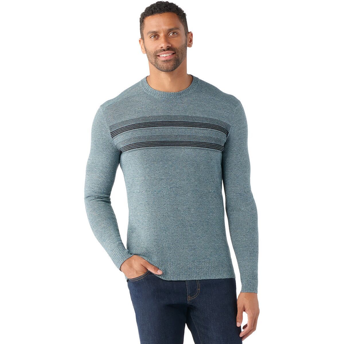 Smartwool Sparwood Stripe Crew Sweater - Men's Twilight Blue Marl, L