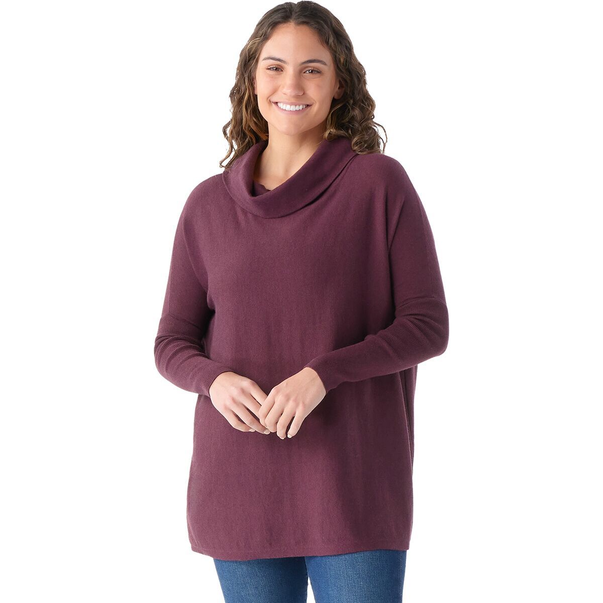 Smartwool Edgewood Poncho Sweater - Women's Eggplant Heather, XL