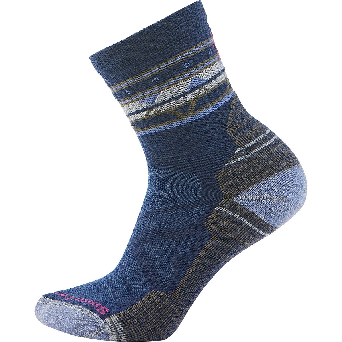 Image of Smartwool Performance Hike Lt Cushion Ethno Graphic Mid Crew - Women's Alpine Blue, M