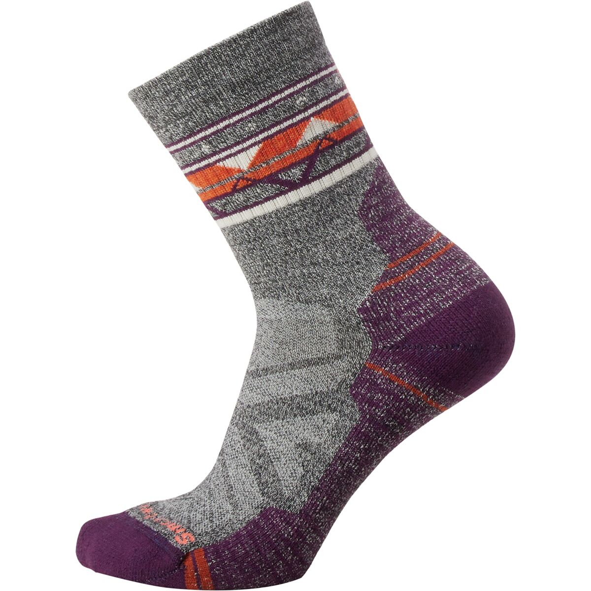 Image of Smartwool Performance Hike Lt Cushion Ethno Graphic Mid Crew - Women's Ash/Charcoal, S