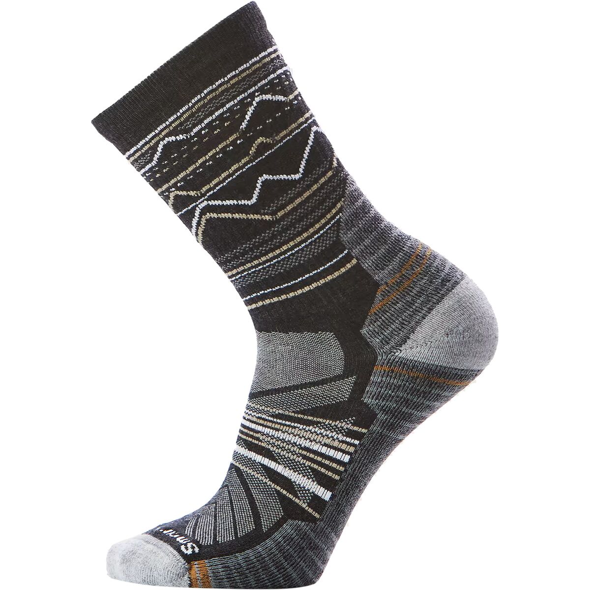 Image of Smartwool Performance Hike Light Cushion Mountain Range Pattern Crew Charcoal/Light Gray, L