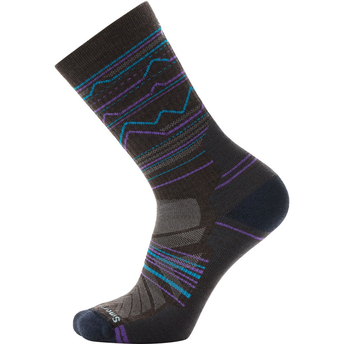 Image of Smartwool Performance Hike Light Cushion Mountain Range Pattern Crew Chestnut, L