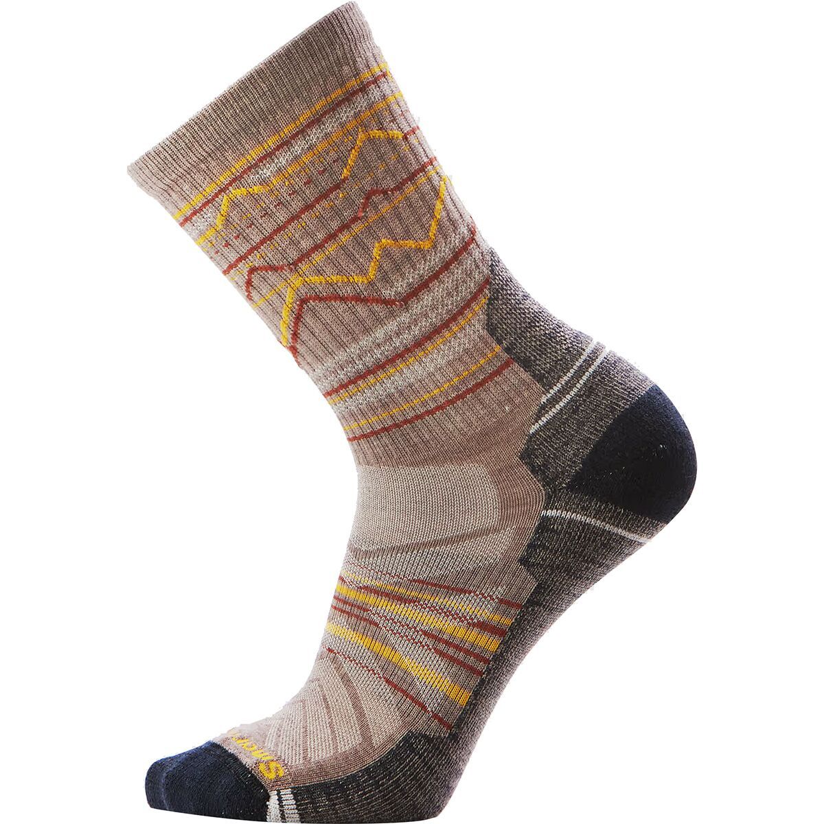 Image of Smartwool Performance Hike Light Cushion Mountain Range Pattern Crew Fossil, XL