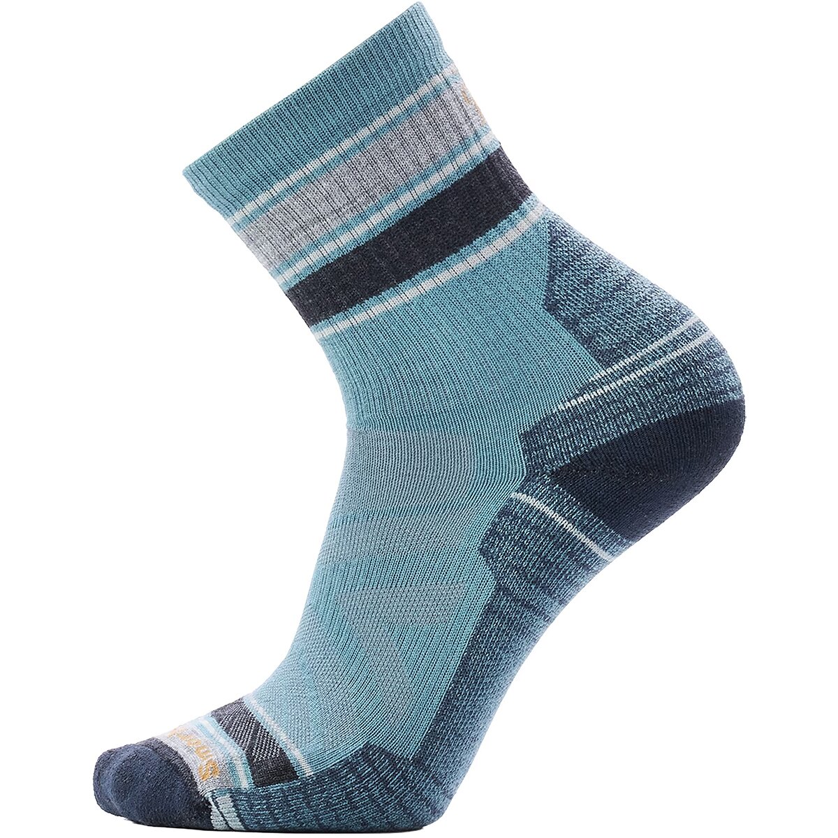 Image of Smartwool Performance Hike Light Cushion Striped Mid Crew Sock Dusty Teal, L