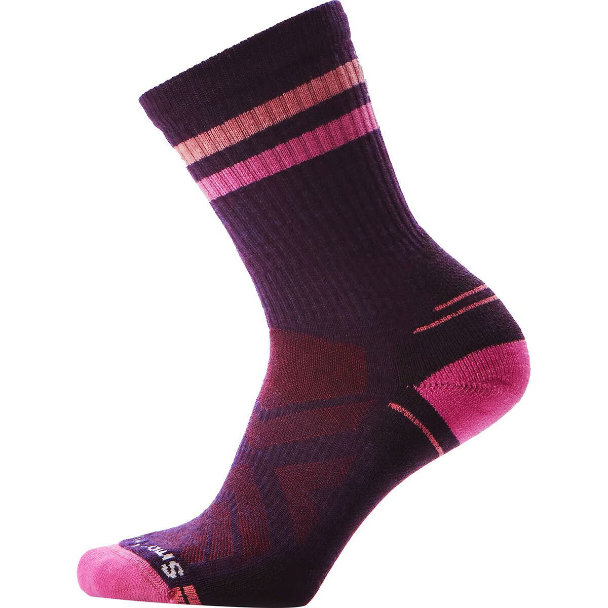 Image of Smartwool Performance Hike Light Cushion Tube Stripe Crew - Women's Purple Iris, M