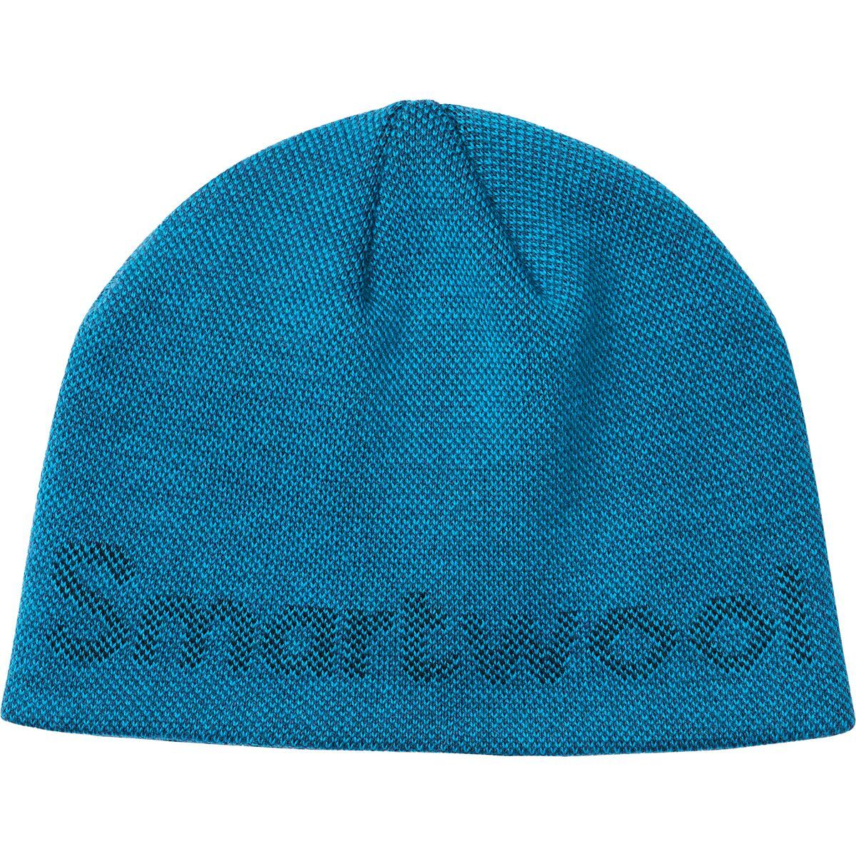 purple and white beanie
