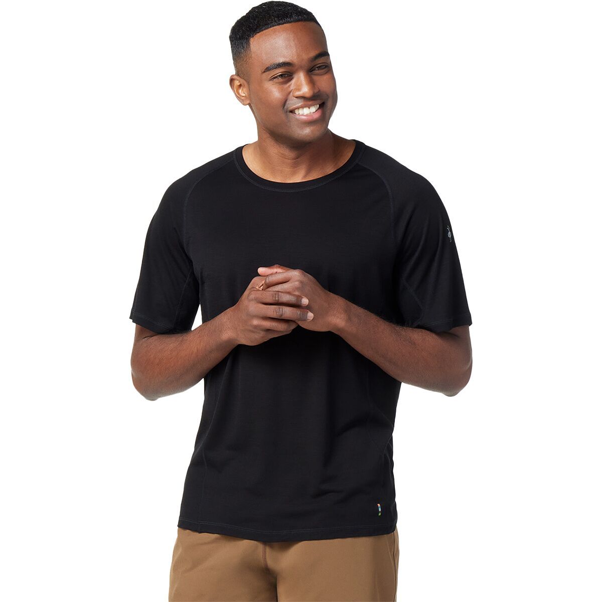 Image of Smartwool Active Ultralite Short Sleeve Shirt - Men's Black, L