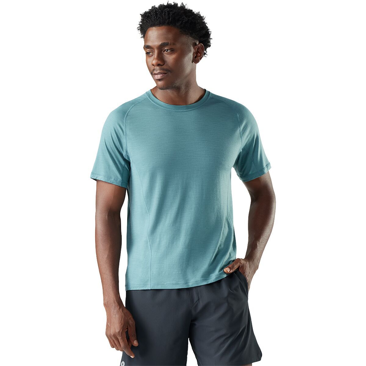 Image of Smartwool Active Ultralite Short Sleeve Shirt - Men's Dusty Teal, L