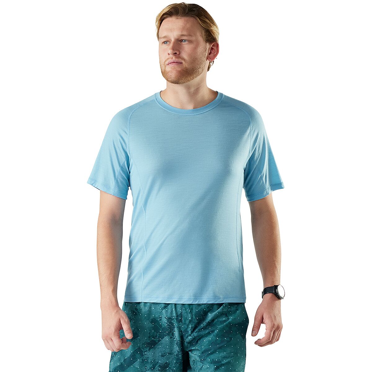 Image of Smartwool Active Ultralite Short Sleeve Shirt - Men's Mineral Blue, S