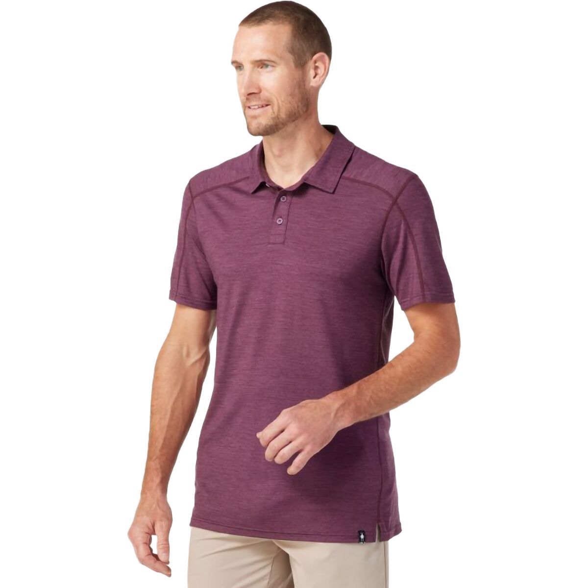 Smartwool Short-Sleeve Polo Shirt - Men's Argyle Purple Heather, XXL