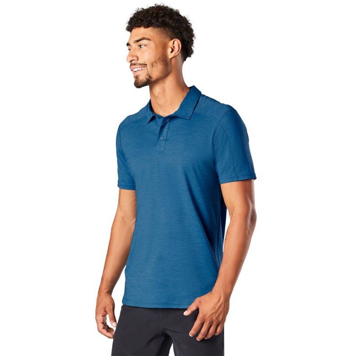 Smartwool Short-Sleeve Polo Shirt - Men's Light Neptune Blue Heather, XL
