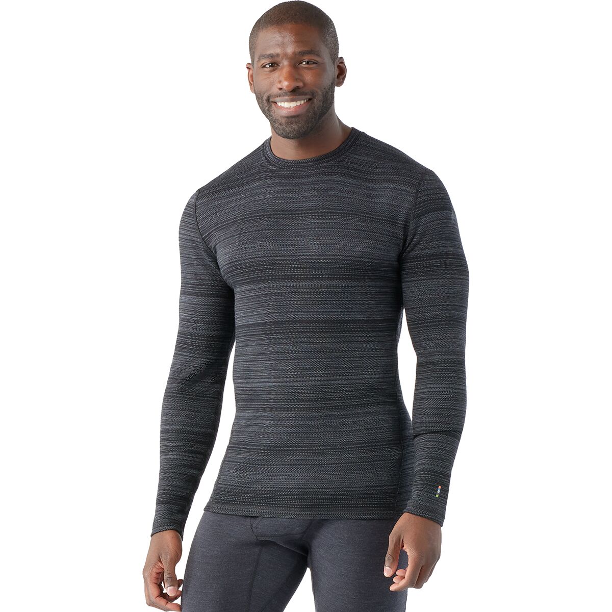 Image of Smartwool Merino 250 Baselayer Crew Boxed Top - Men's Black Color Shift, L