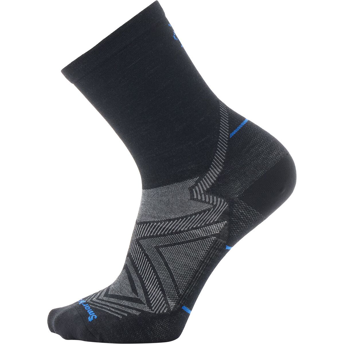 Image of Smartwool Run Zero Cushion Mid Crew Sock Black, L