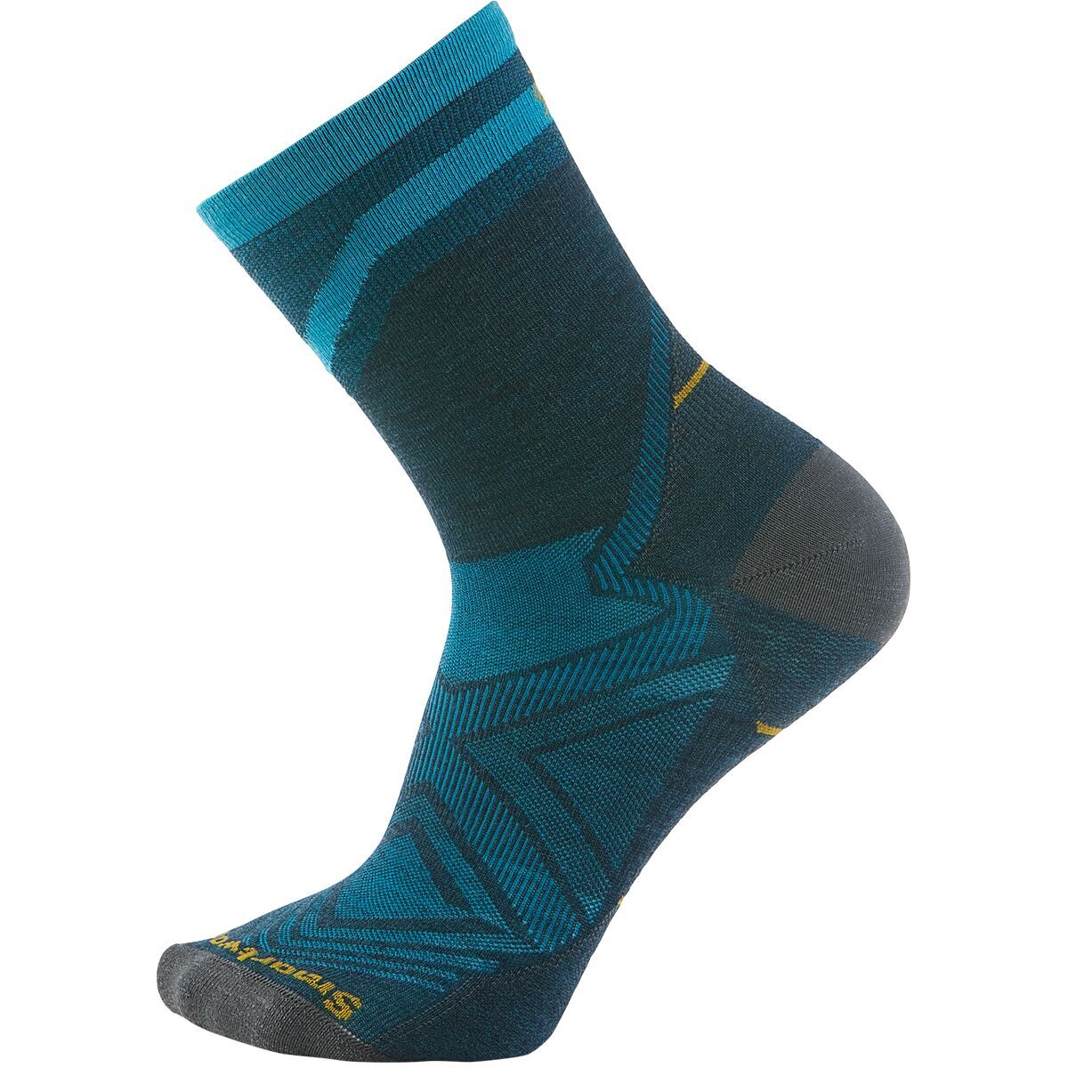 Image of Smartwool Run Zero Cushion Mid Crew Pattern Sock Twilight Blue, L