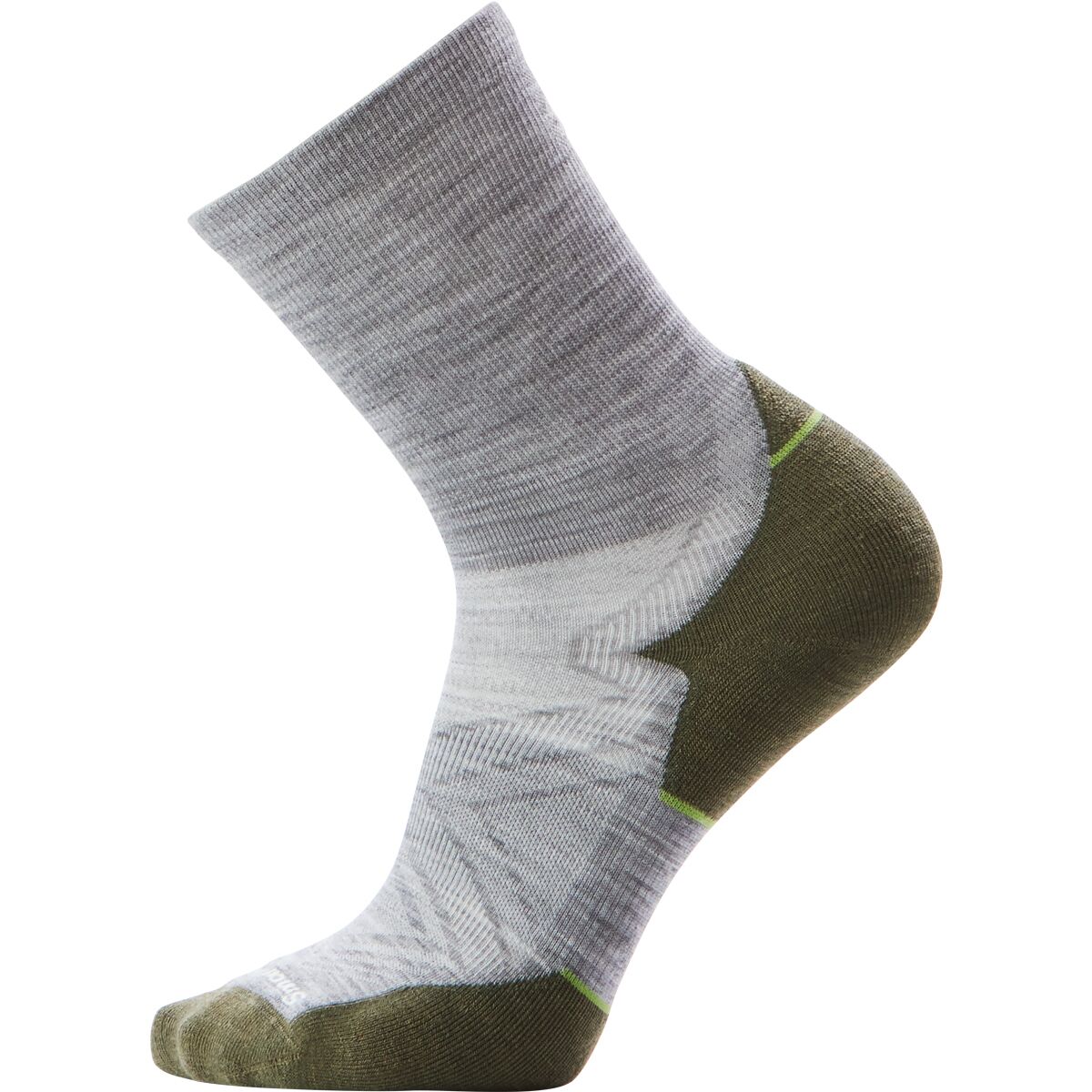Image of Smartwool Run Targeted Cushion Mid Crew Sock Light Gray, M