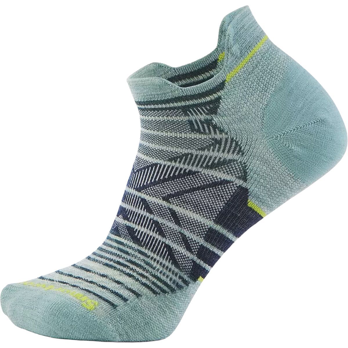 Image of Smartwool Run Zero Cushion Stripe Low Ankle Sock - Women's Frosty Green, S