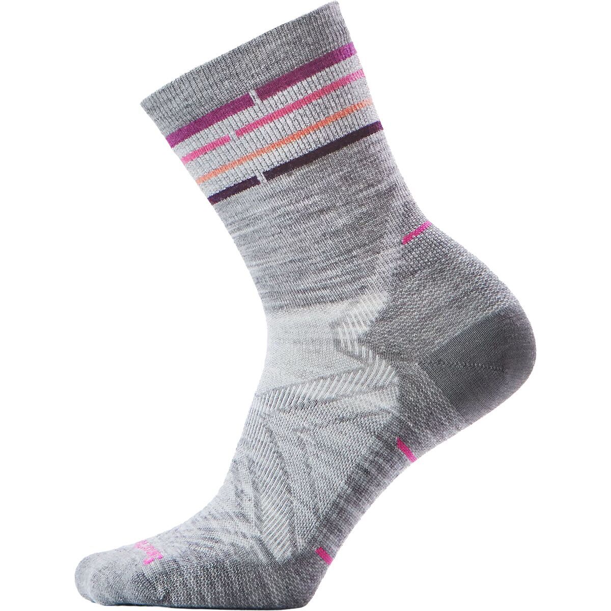 Image of Smartwool Run Zero Cushion Mid Crew Sock - Women's Light Gray, S