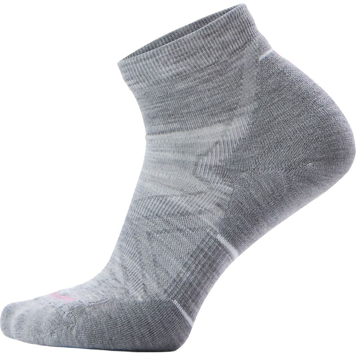 Image of Smartwool Run Targeted Cushion Ankle Sock - Women's Light Gray/White, S