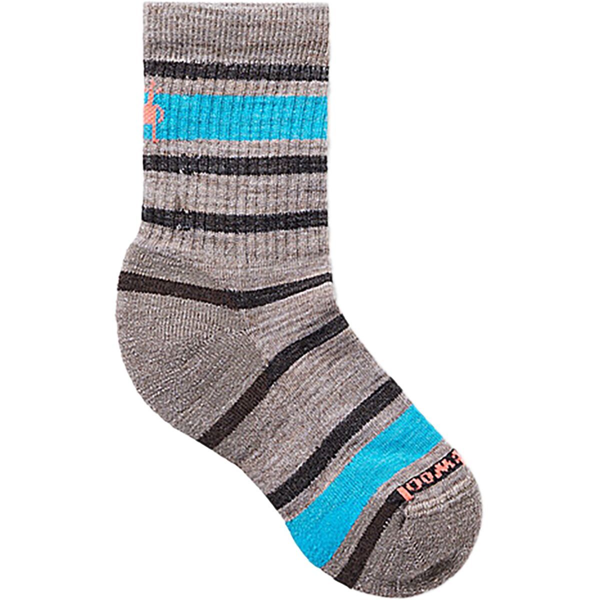 Smartwool Hike Light Cushion Striped Crew Sock - Kids' Fossil, L