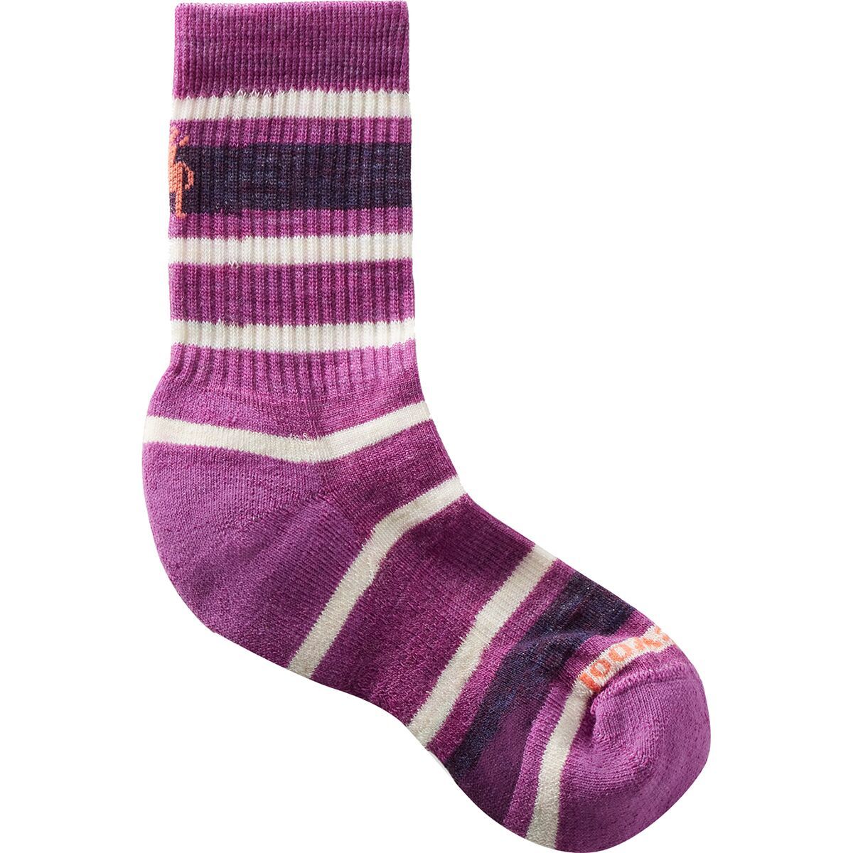 Smartwool Hike Light Cushion Striped Crew Sock - Kids' Meadow Mauve, M
