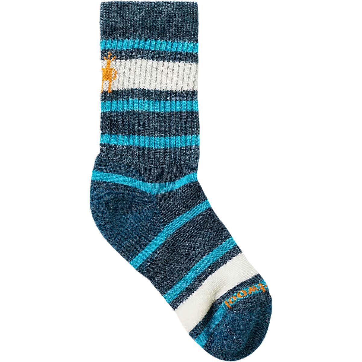 Image of Smartwool Hike Light Cushion Striped Crew Sock - Kids' Twilight Blue, M