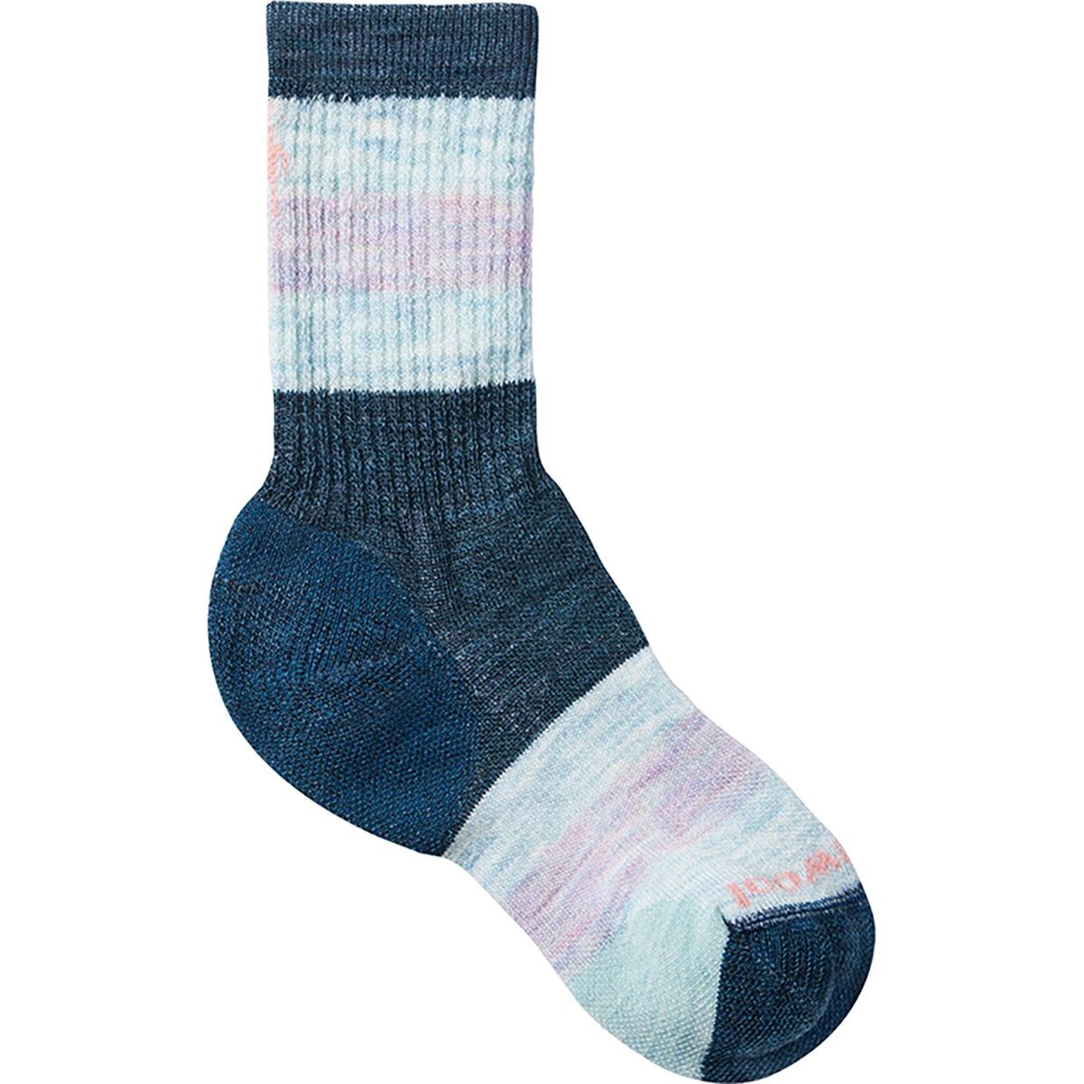 Image of Smartwool Full Cushion Striped Crew Sock - Kids' Twilight Blue, L
