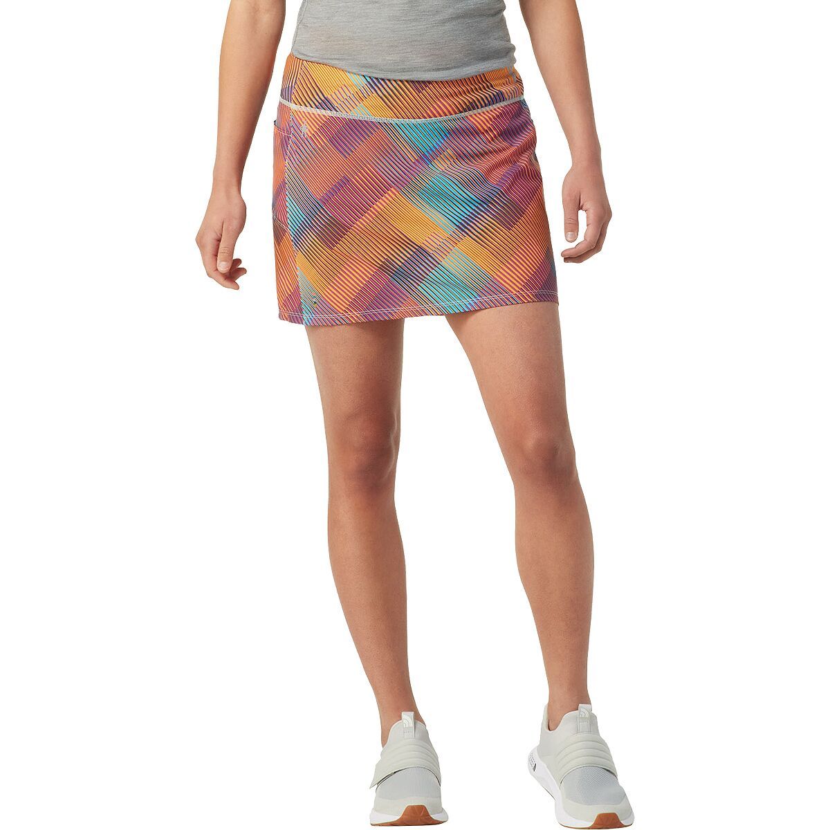Smartwool Merino Sport Lined Skirt - Women's Festive Fuchsia Mountain Plaid Print, XS