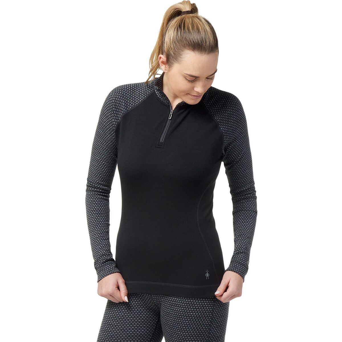 Smartwool Classic Thermal Merino Pattern 1/4-Zip Top - Women's Black Dot, L