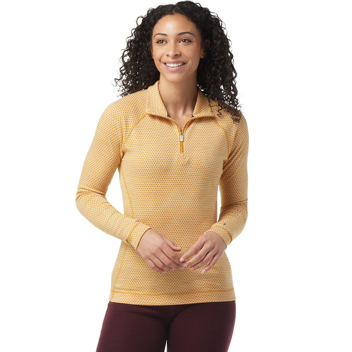 Smartwool Classic Thermal Merino Pattern 1/4-Zip Top - Women's Honey Gold Dot, XS