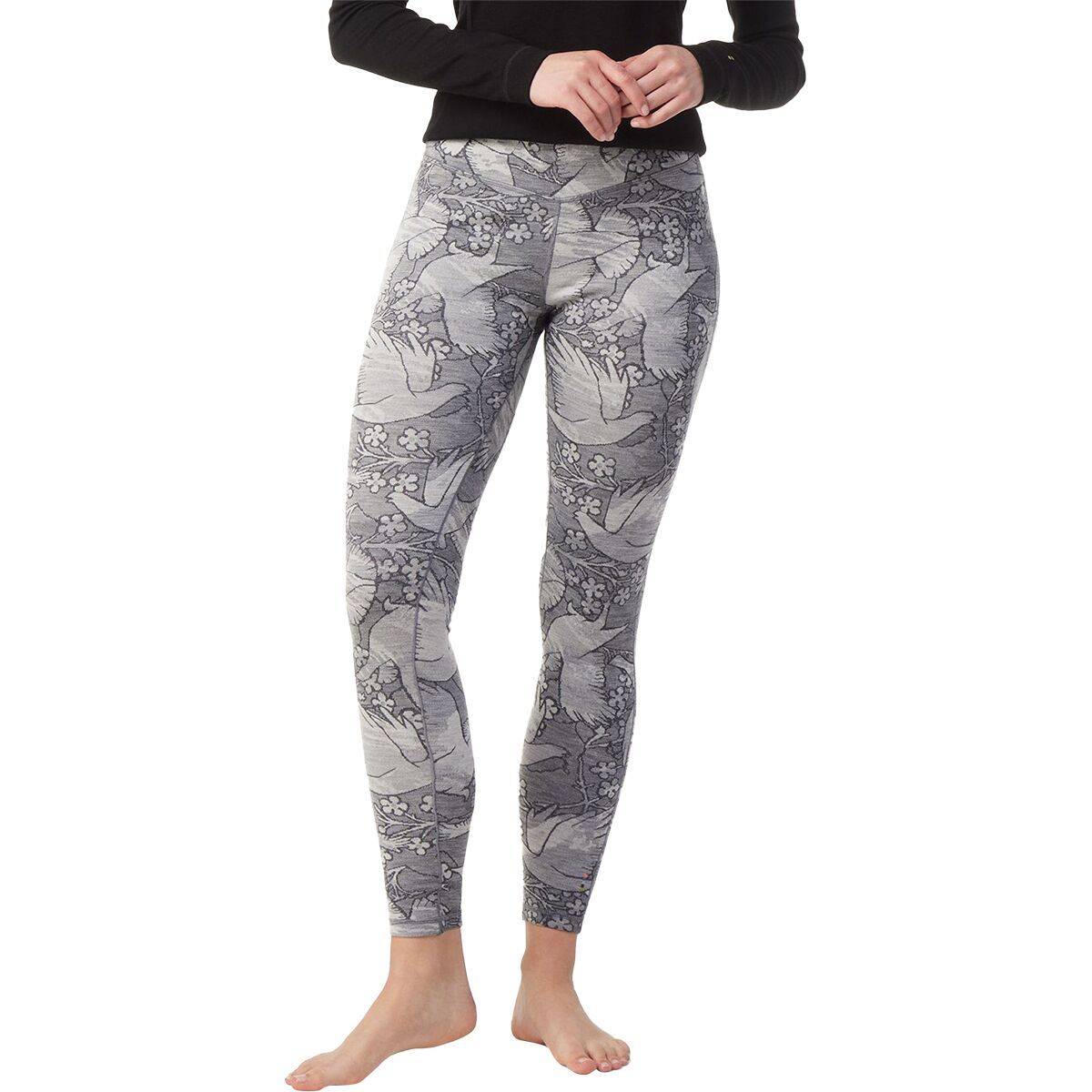Smartwool Classic Thermal Merino Base Layer Pattern Bottom - Women's Light Gray Floral Flights, M