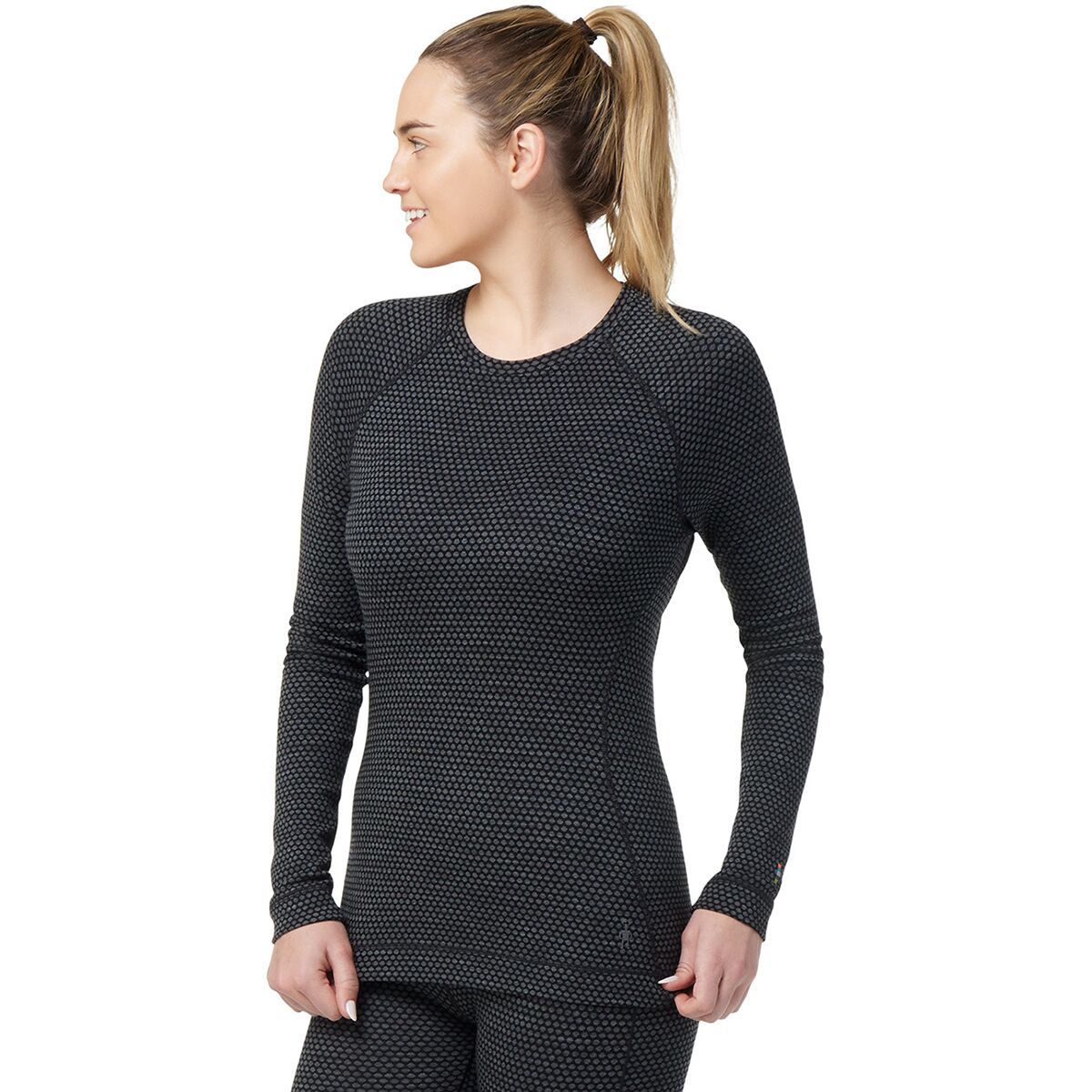 Smartwool Classic Thermal Merino Base Layer Pattern Crew - Women's Black Dot, XS