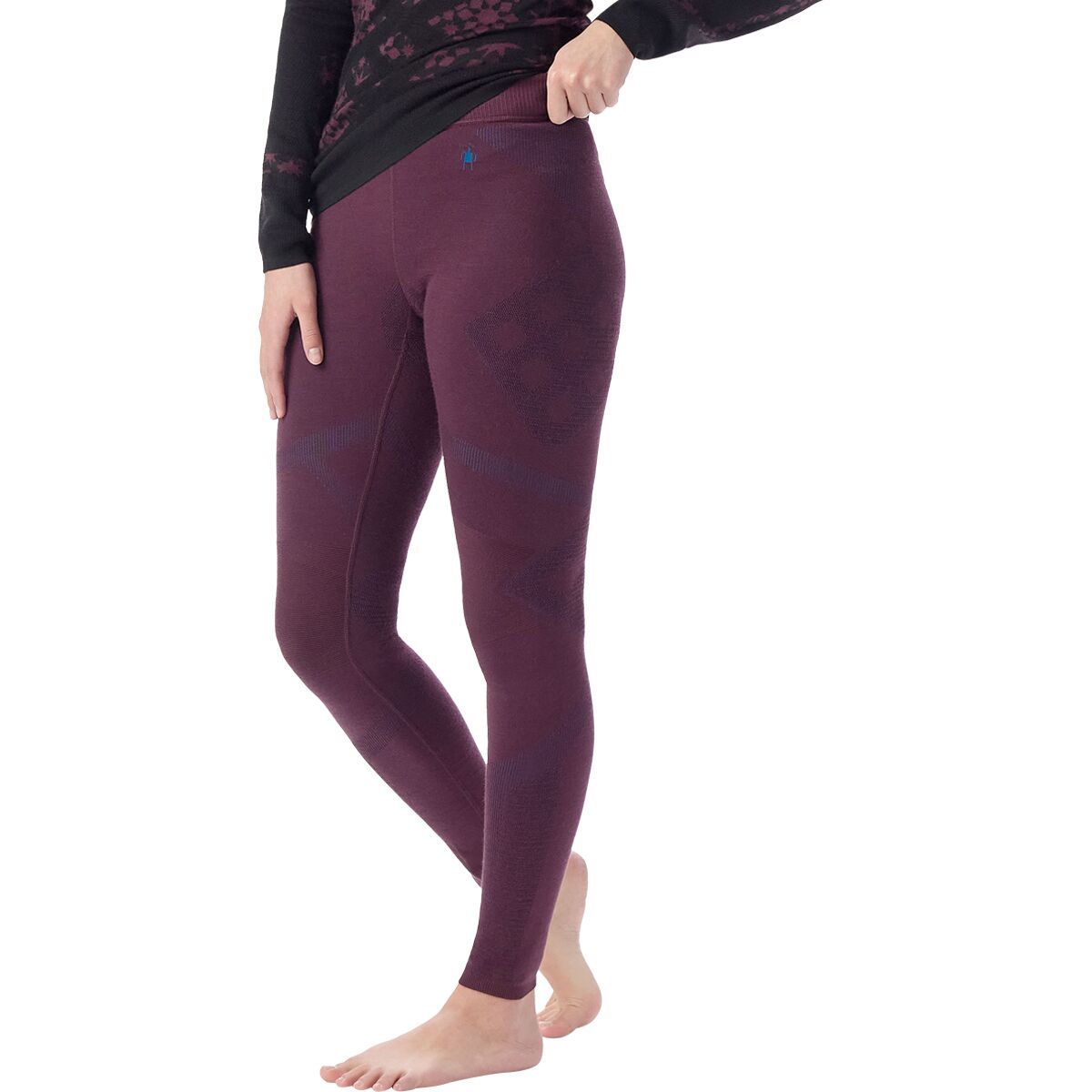 Image of Smartwool Intraknit Thermal Merino Base Layer Bottom - Women's Eggplant/Nival Blue, S