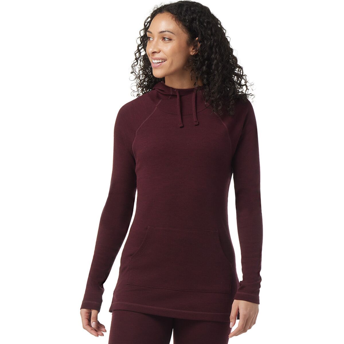 Smartwool Thermal Merino Drape Neck Hoodie - Women's Black Cherry Heather, S