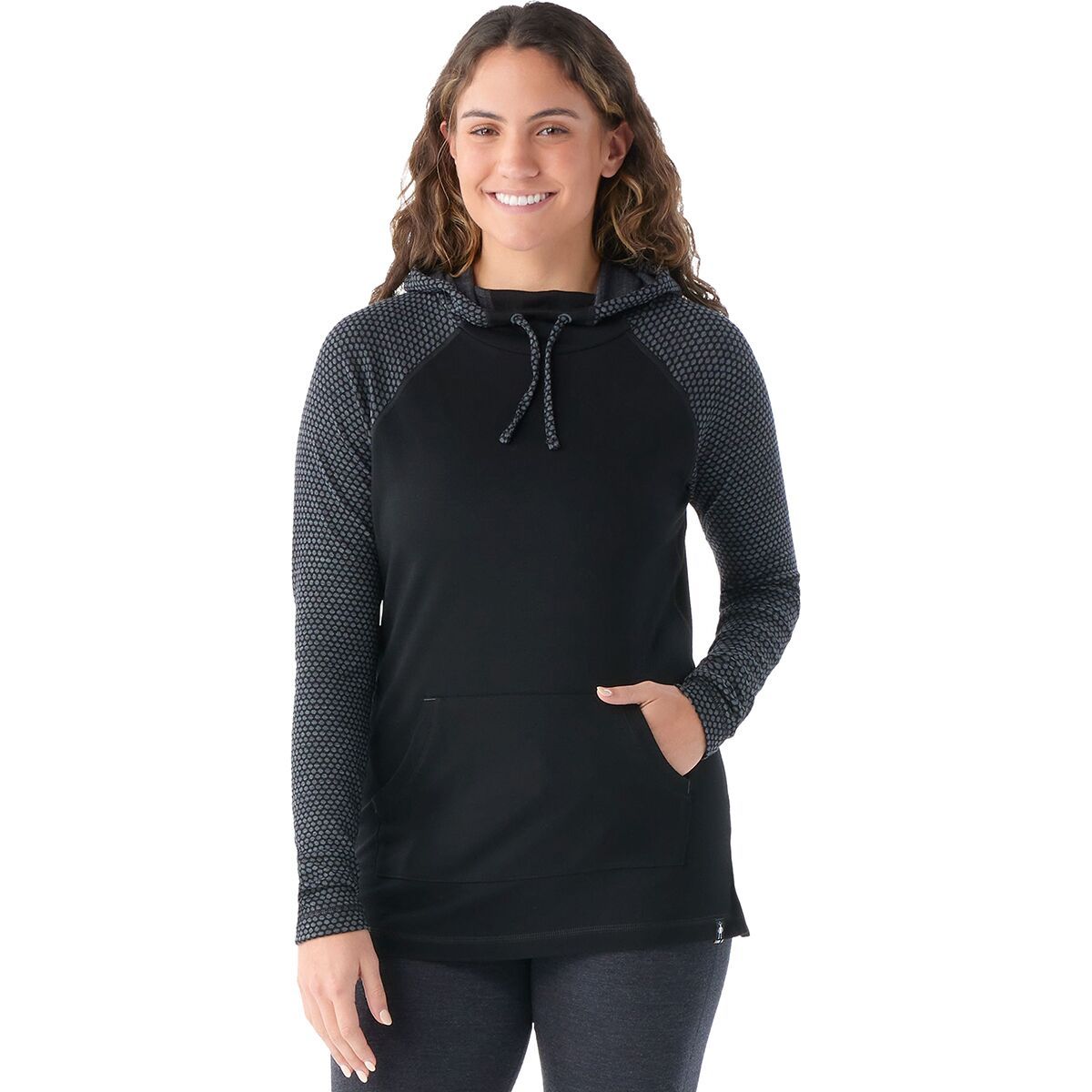 Smartwool Thermal Merino Drape Neck Hoodie - Women's Black Dot, XS