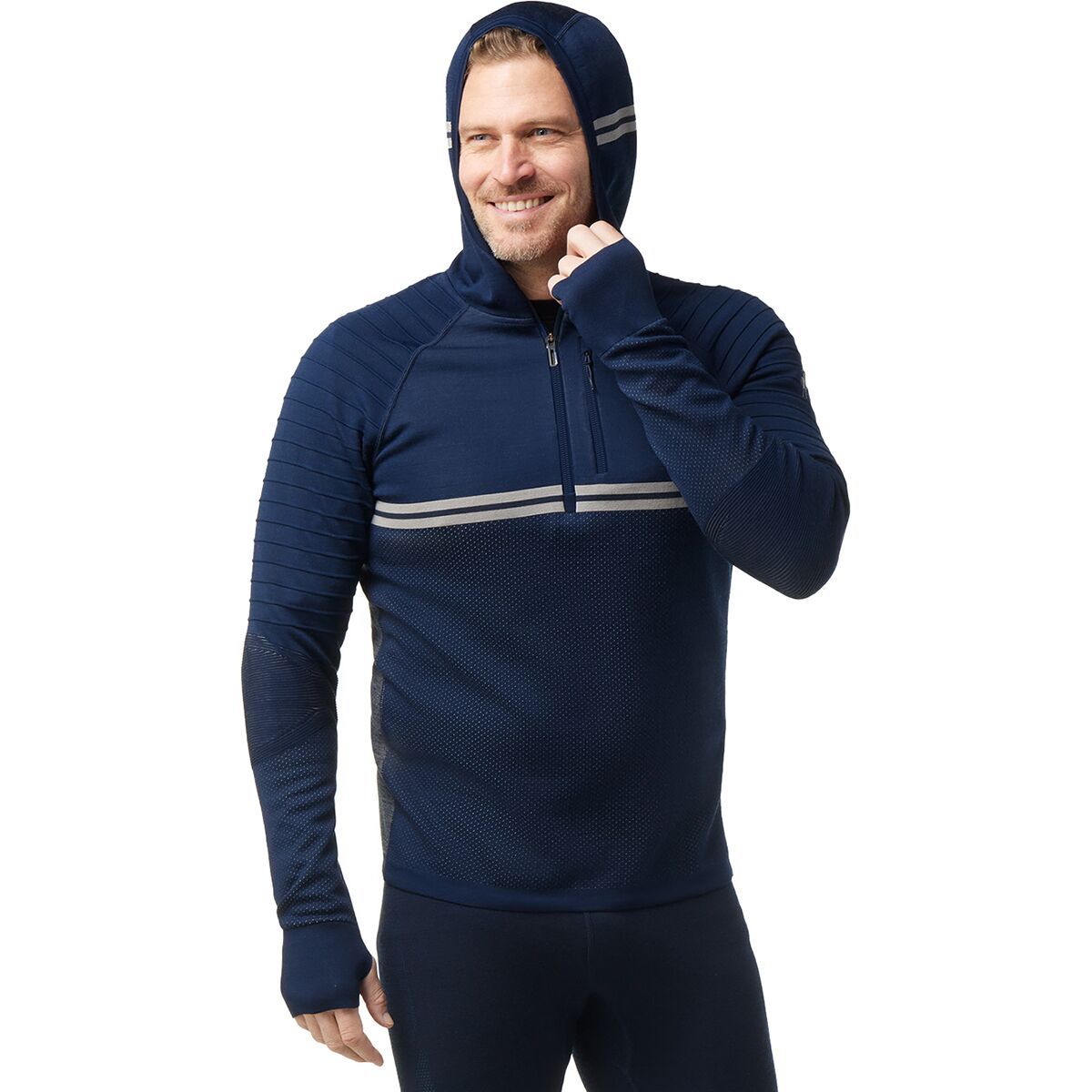 Smartwool Intraknit Merino Tech 1/2-Zip Hoodie - Men's Deep Navy, L