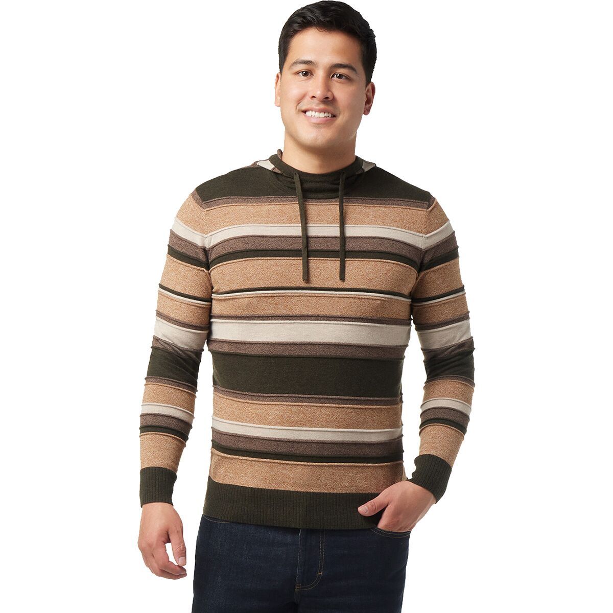 Smartwool Sparwood Pattern Hoodie - Men's Acorn Heather Stripe, XXL