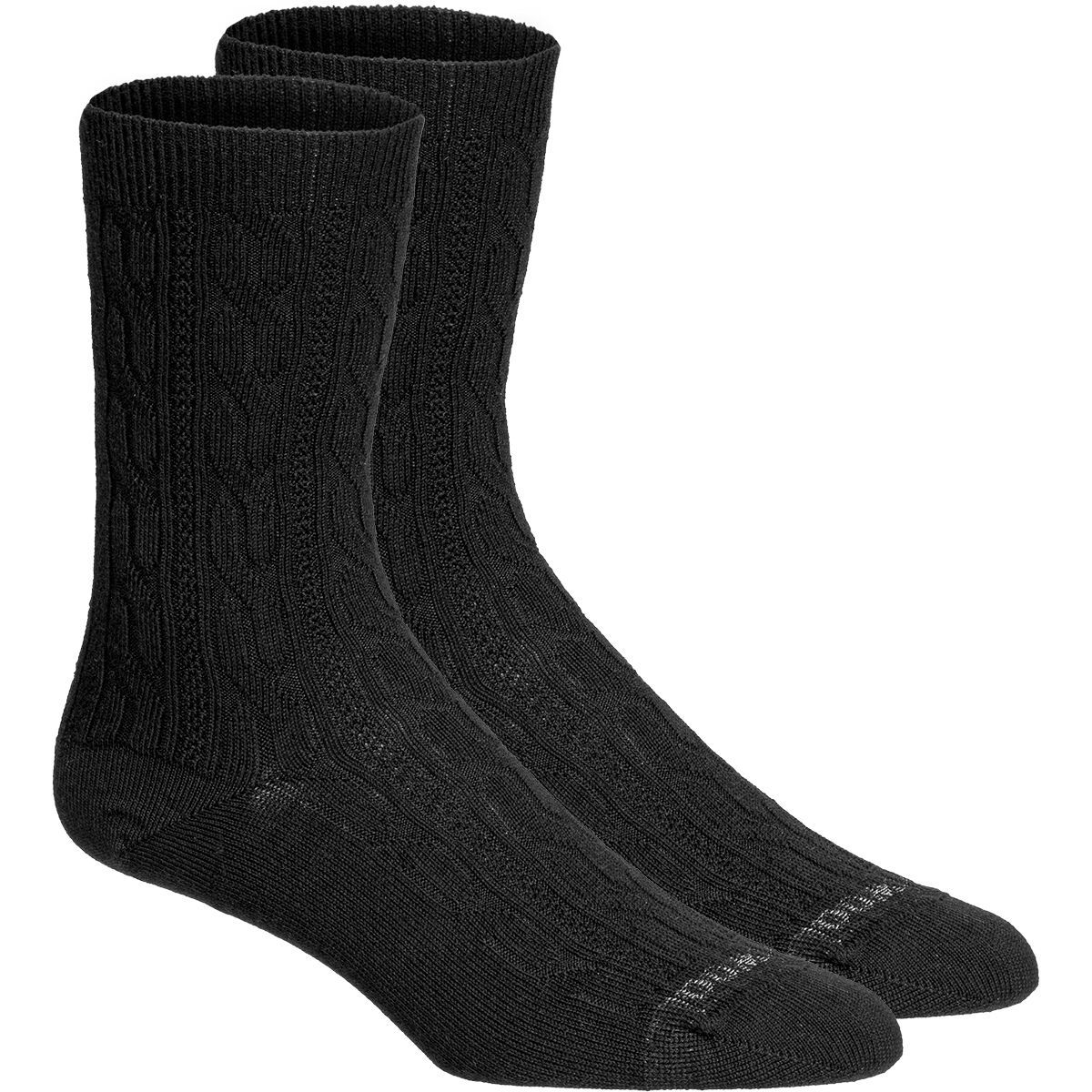 Smartwool Everyday Cable Crew Sock - 2-Pack - Women's Black, XL