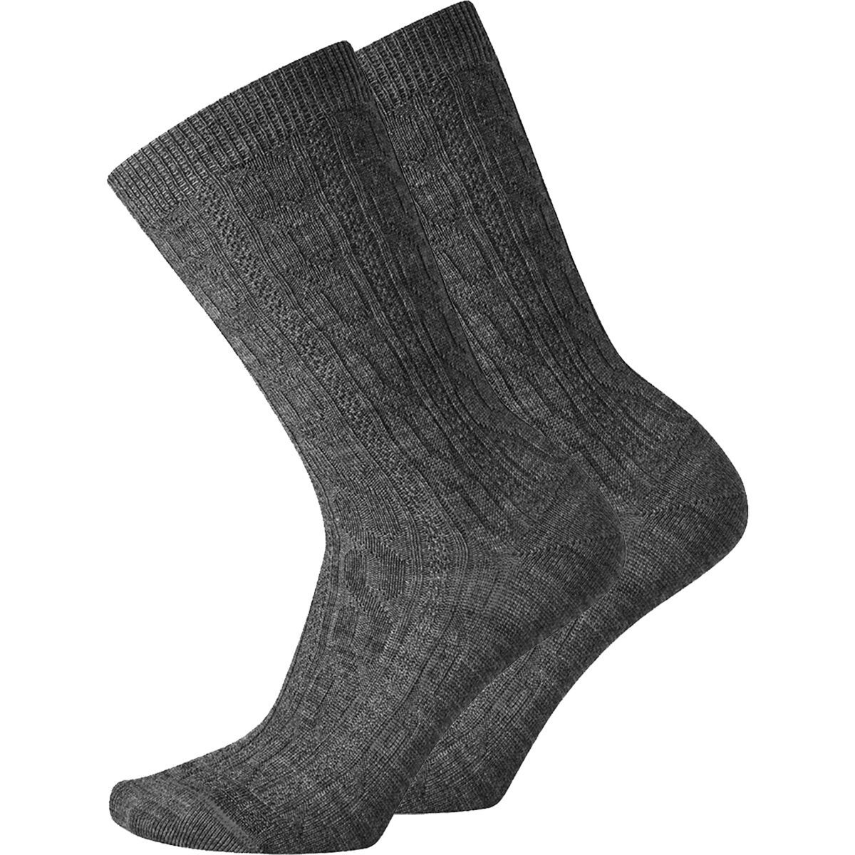 Smartwool Everyday Cable Crew Sock - 2-Pack - Women's Medium Gray, S