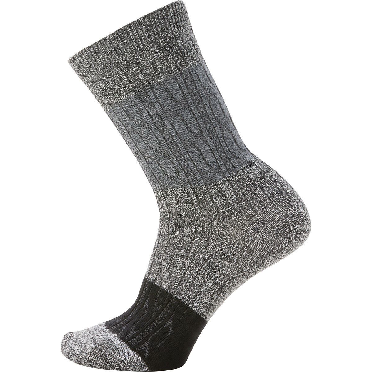Image of Smartwool Everyday Color Block Cable Crew Sock - Women's Charcoal, XL