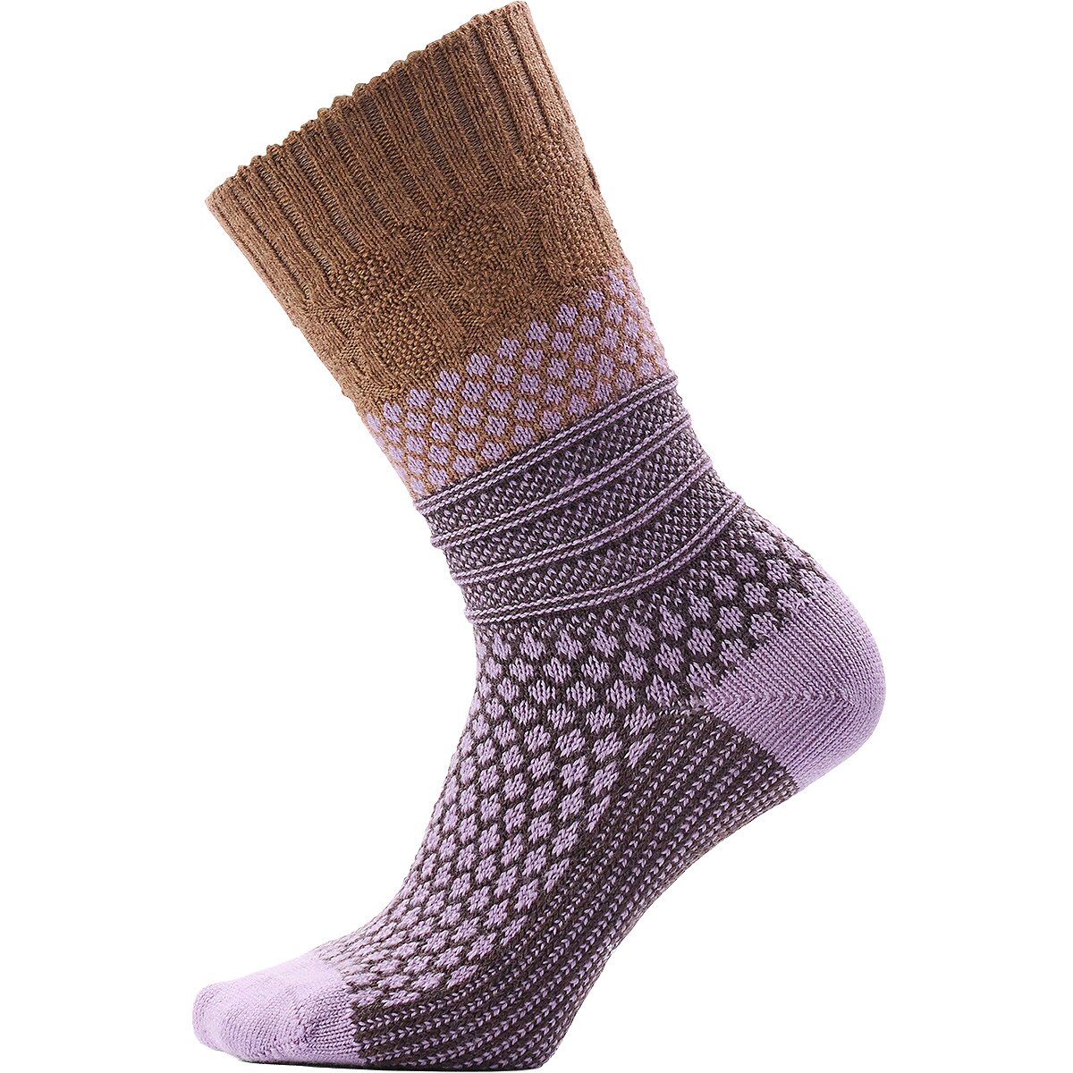 Image of Smartwool Everyday Popcorn Cable Crew Sock - Women's Purple Dawn, M