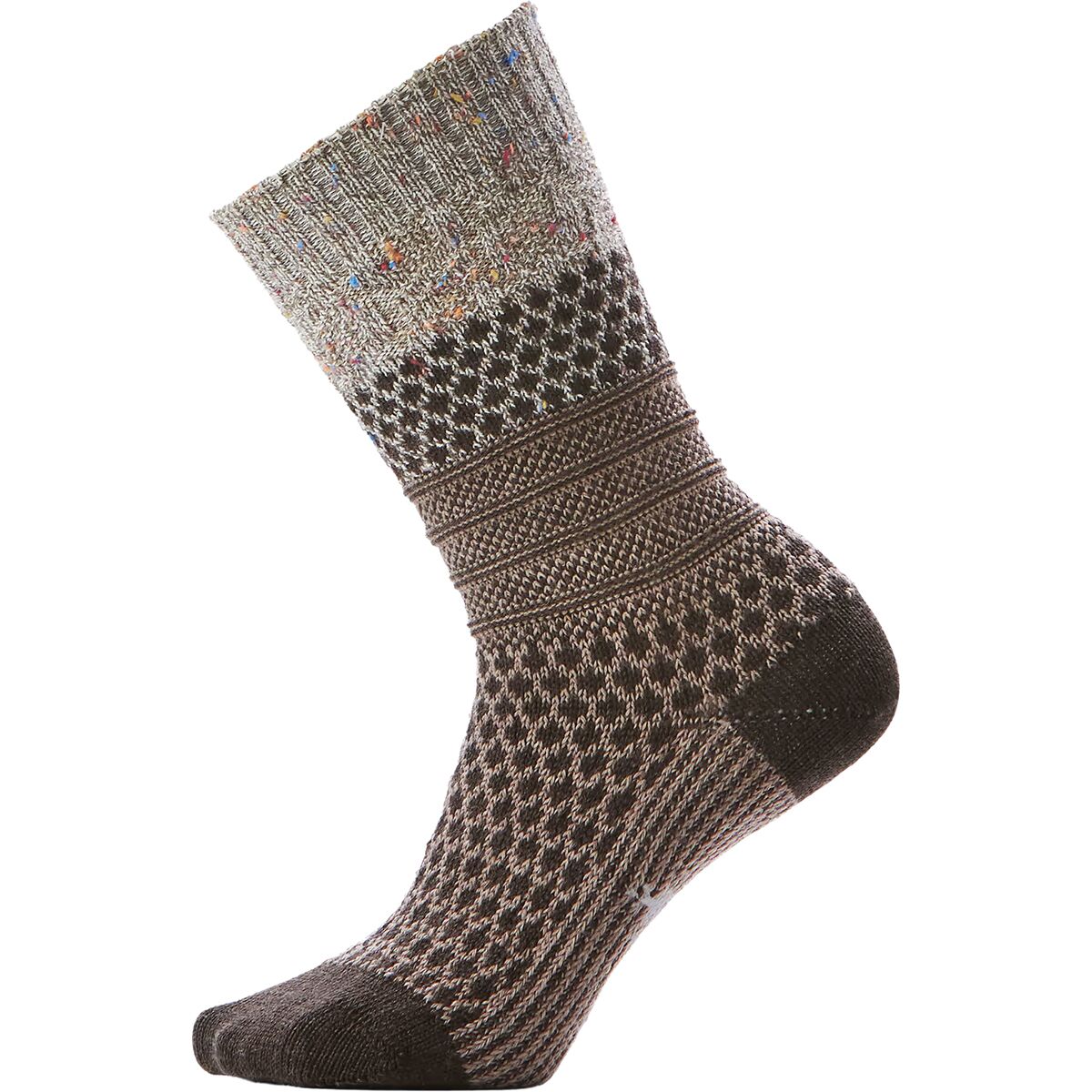 Image of Smartwool Everyday Popcorn Cable Crew Sock - Women's Taupe/Natural Marl, M