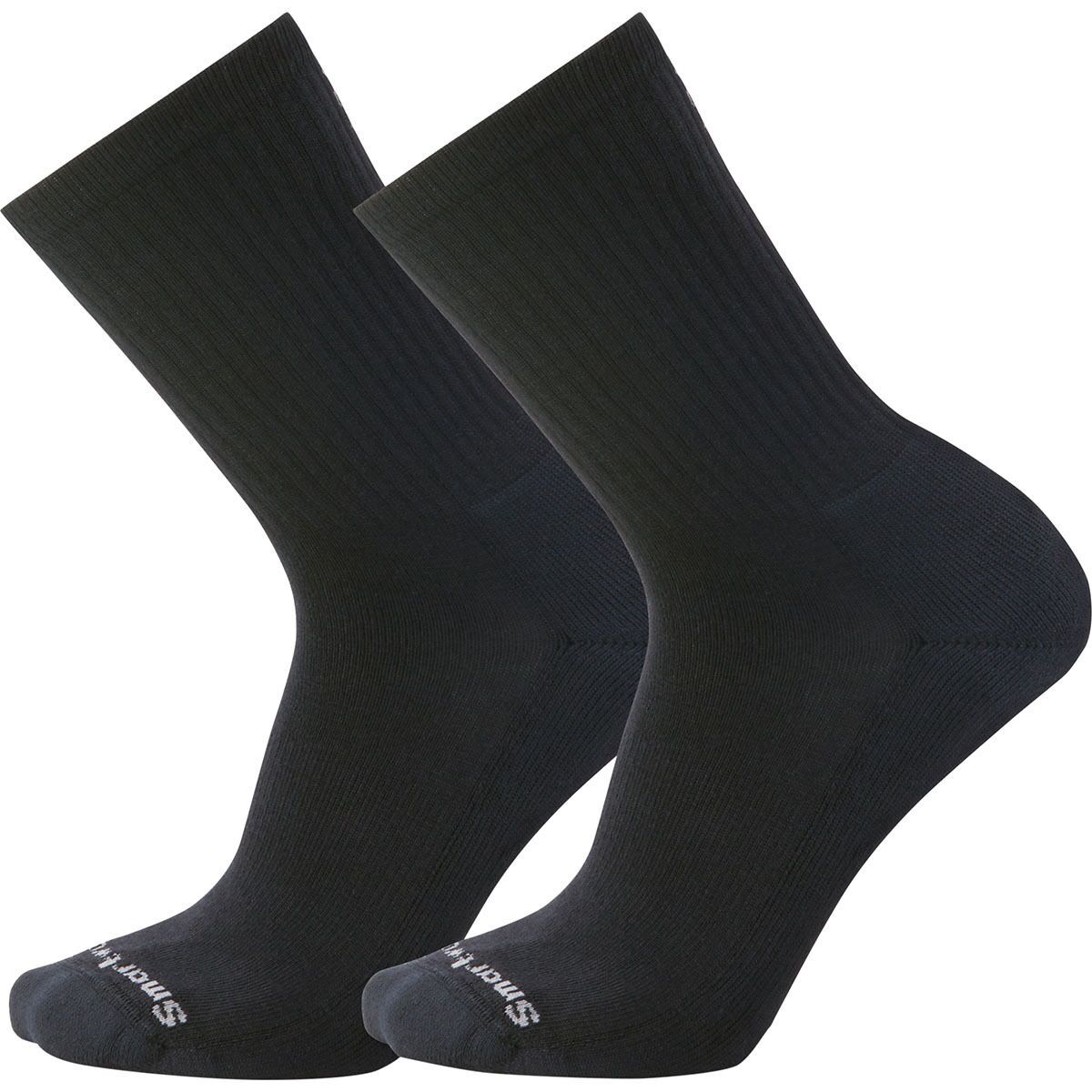 Smartwool Everyday Solid Rib Crew Sock - 2-Pack Black, M