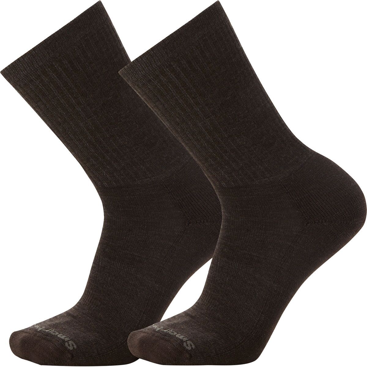 Smartwool Everyday Solid Rib Crew Sock - 2-Pack Chestnut, L