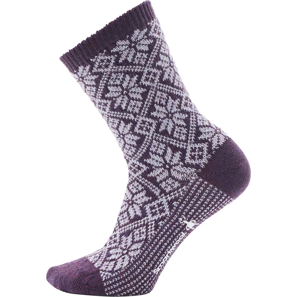 Image of Smartwool Everyday Traditional Snowflake Crew Sock - Women's Purple Iris, XL