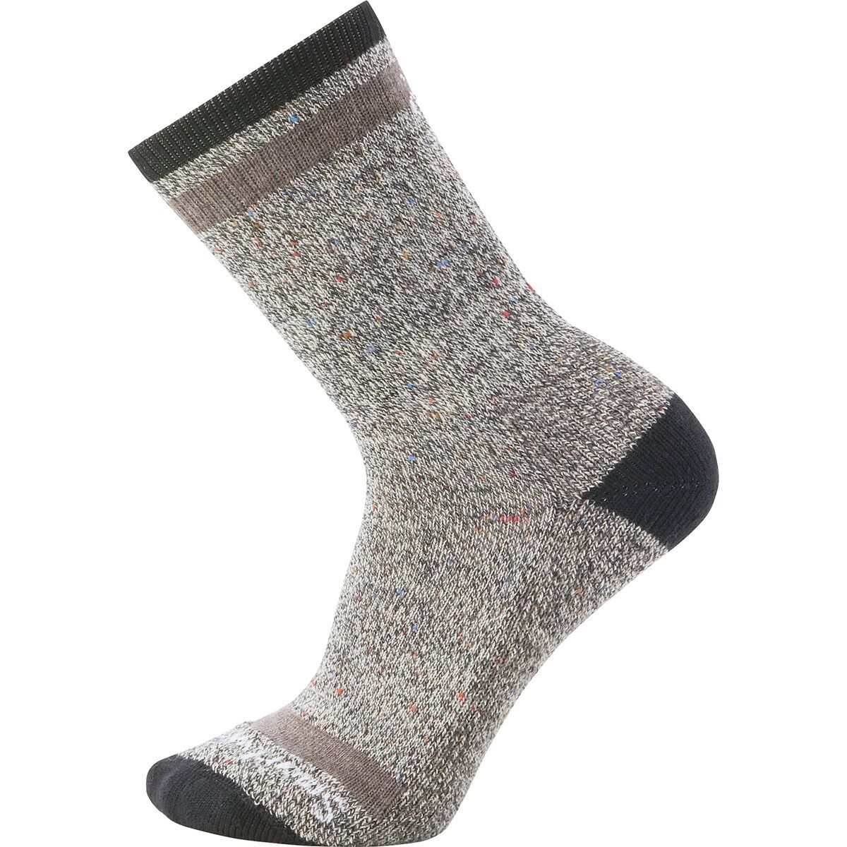 Image of Smartwool Larimer Crew Sock - Men's Black/Taupe Heather, M