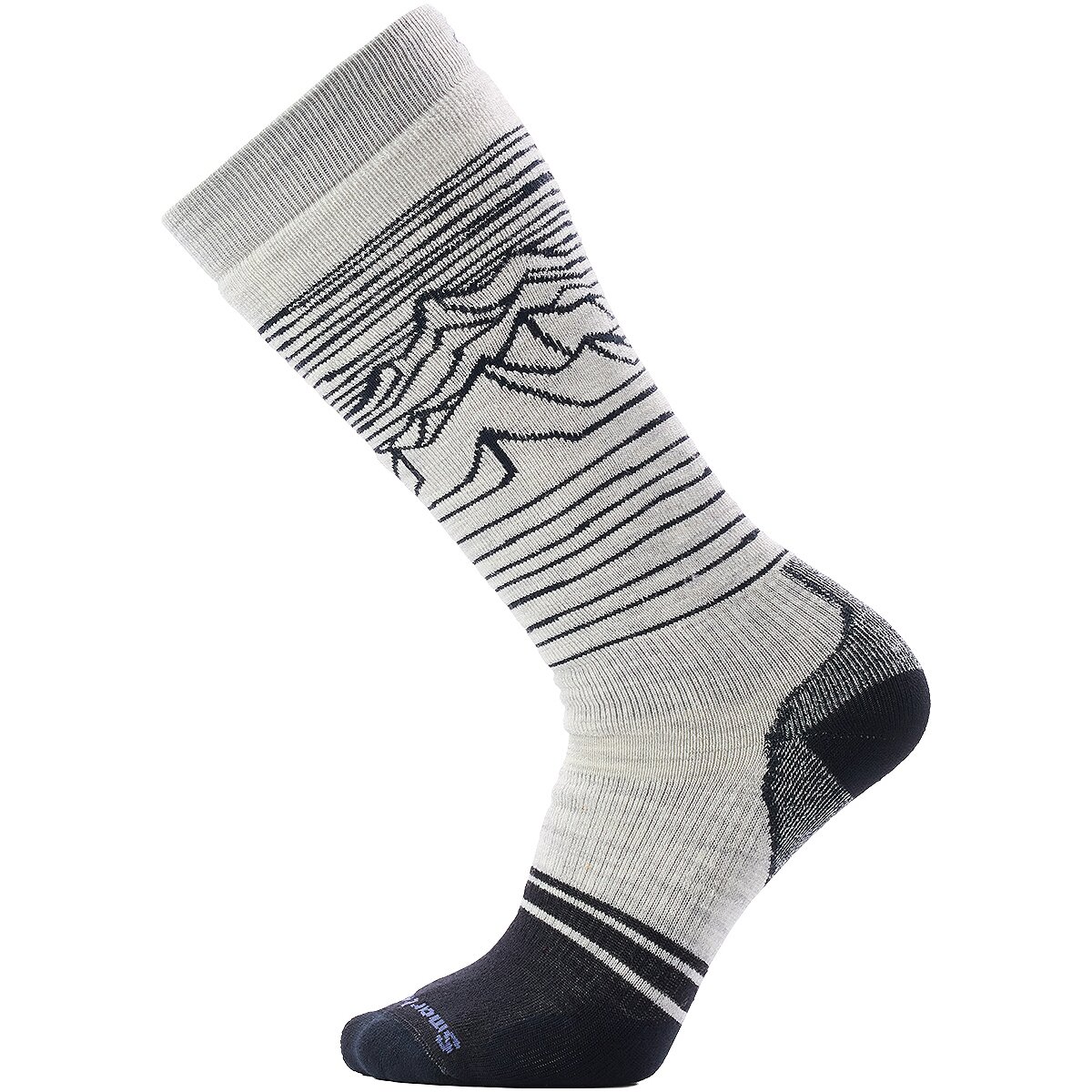 Image of Smartwool Snowboard Full Cushion Iguchi Pattern OTC Sock Ash, L