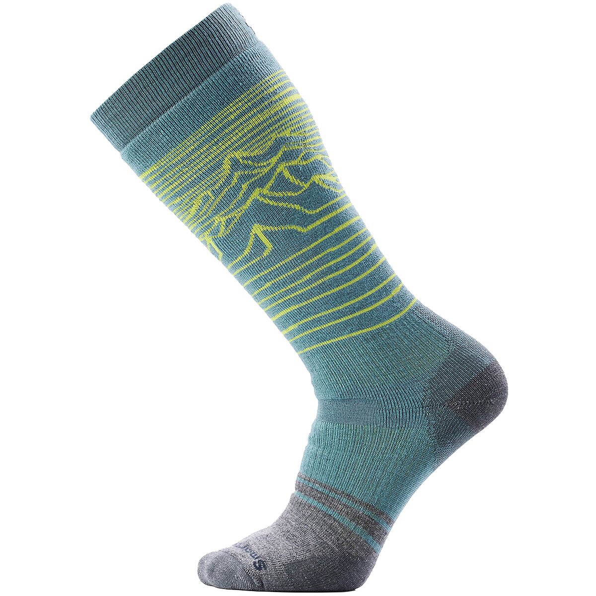 Image of Smartwool Snowboard Full Cushion Iguchi Pattern OTC Sock Dusty Teal, L