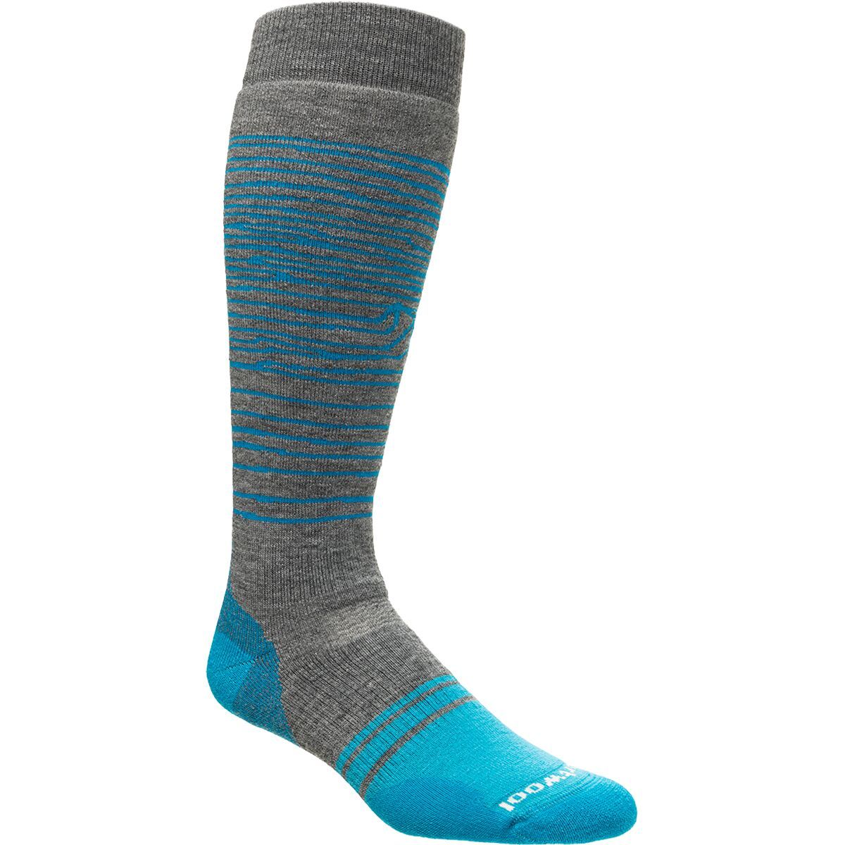 Image of Smartwool Snowboard Full Cushion Iguchi Pattern OTC Sock Medium Gray, XL